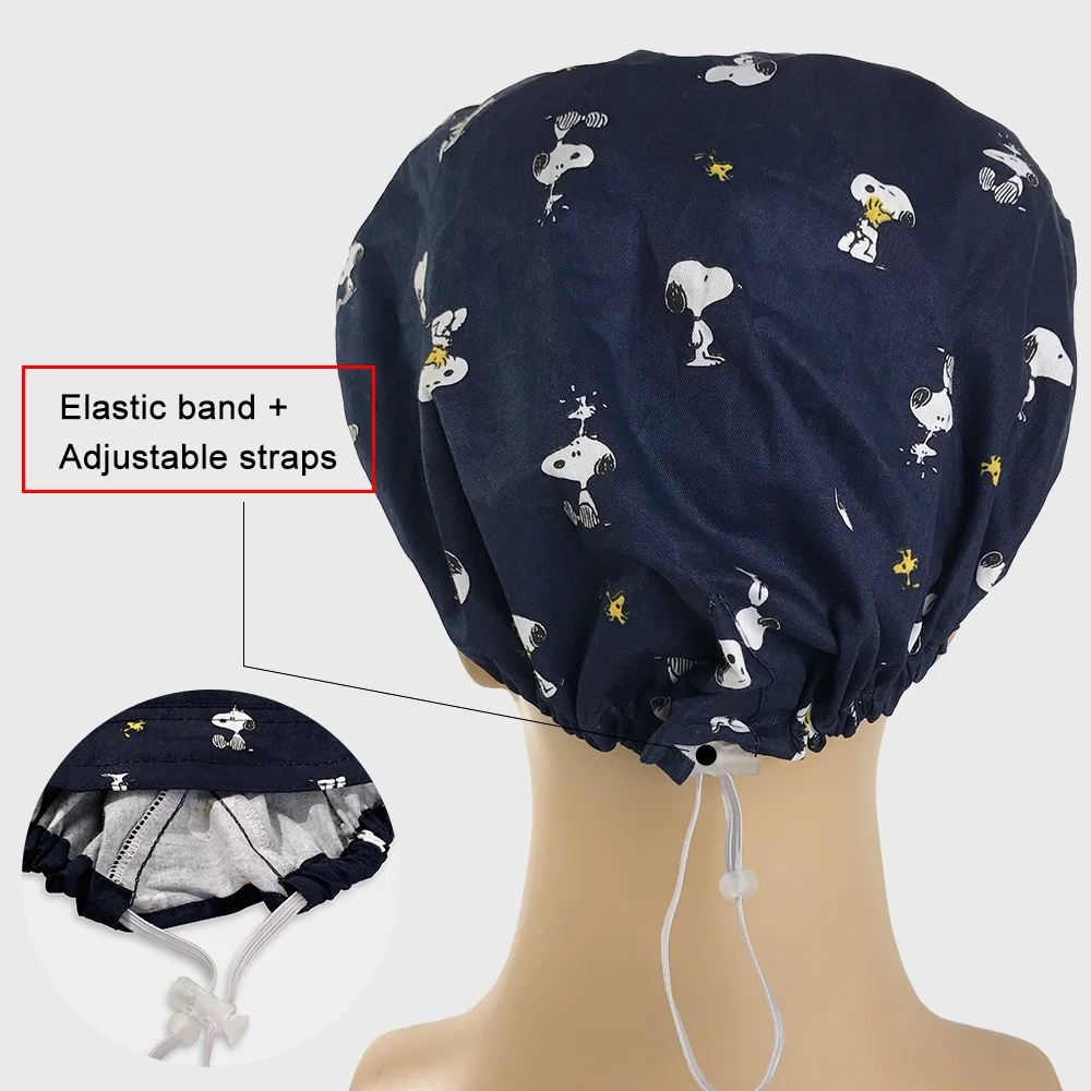 New Lab dust caps women scrubs printing hats for long hair pet grooming caps scrubs women spa beauty salon working hat wholesale