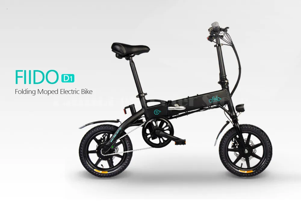Fiido D1 Folding Electric Bike Two Wheels Electric Bicycle 14 Inch 36V 250W Mini Adults Electric Scooter With Seat