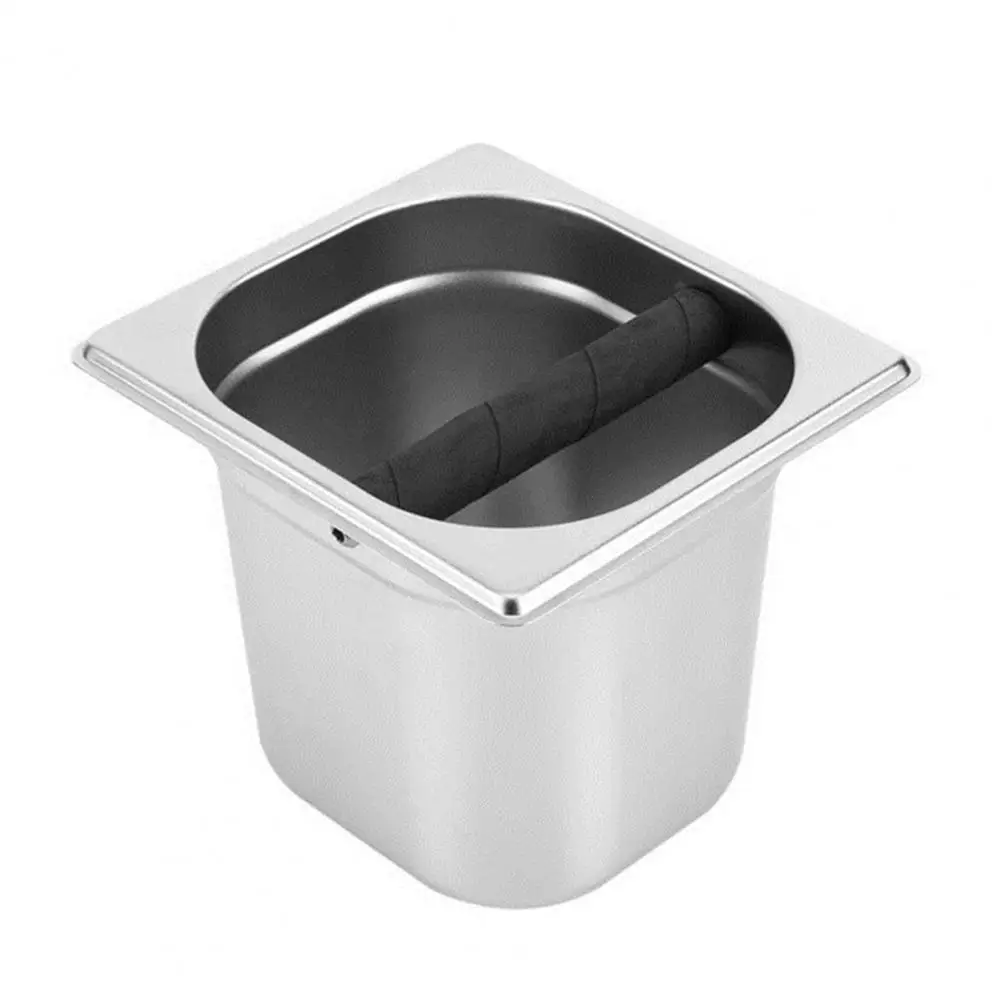 

Portable Stainless Steel Coffee Box Espresso Grounds Waste Bucket Container