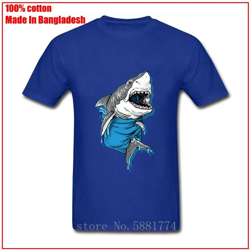 Модная футболка в стиле хип-хоп с карманом Большая Белая Акула для влюбленных