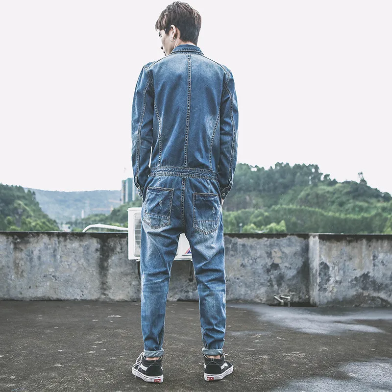Мужской джинсовый комбинезон джинсовые комбинезоны Мужская рабочая одежда