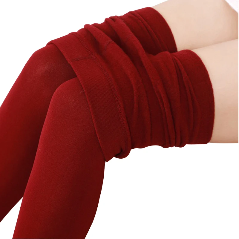 Осенне зимние плотные флисовые теплые облегающие тонкие женские леггинсы с