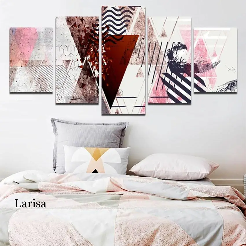 

5 Pieces Colorful Abstract Art Work Character Line Canvas Painting Poster Hd Print Frameless Photo Home School Wall Decoration