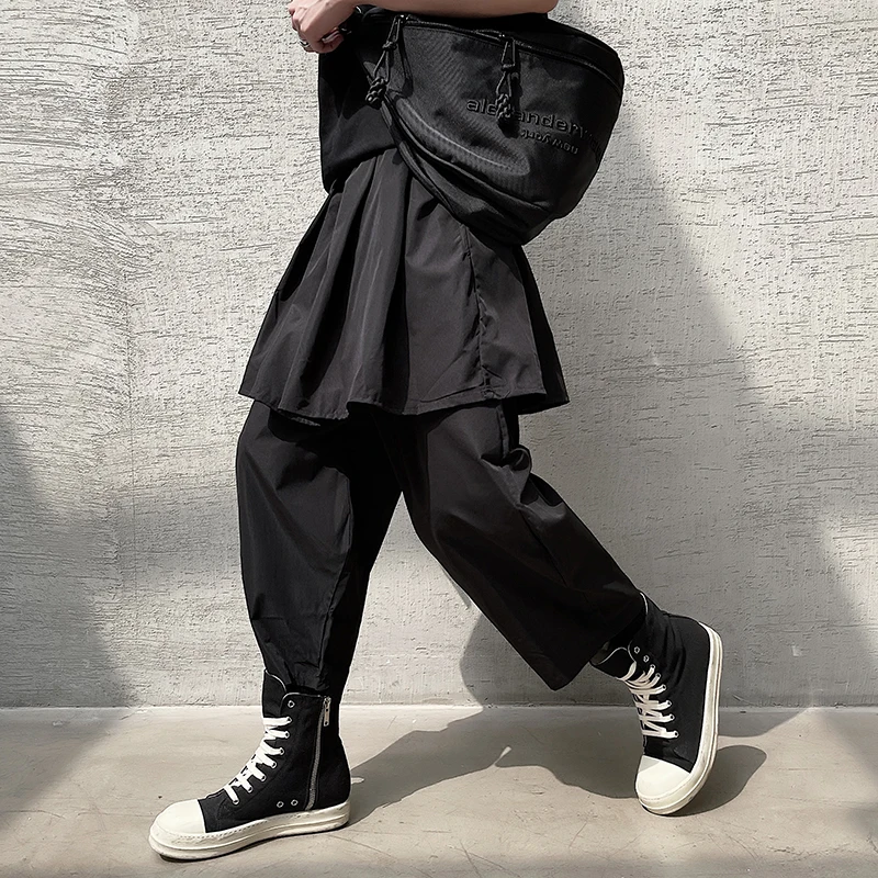 Брюки-султанки мужские с широкими штанинами повседневные свободные