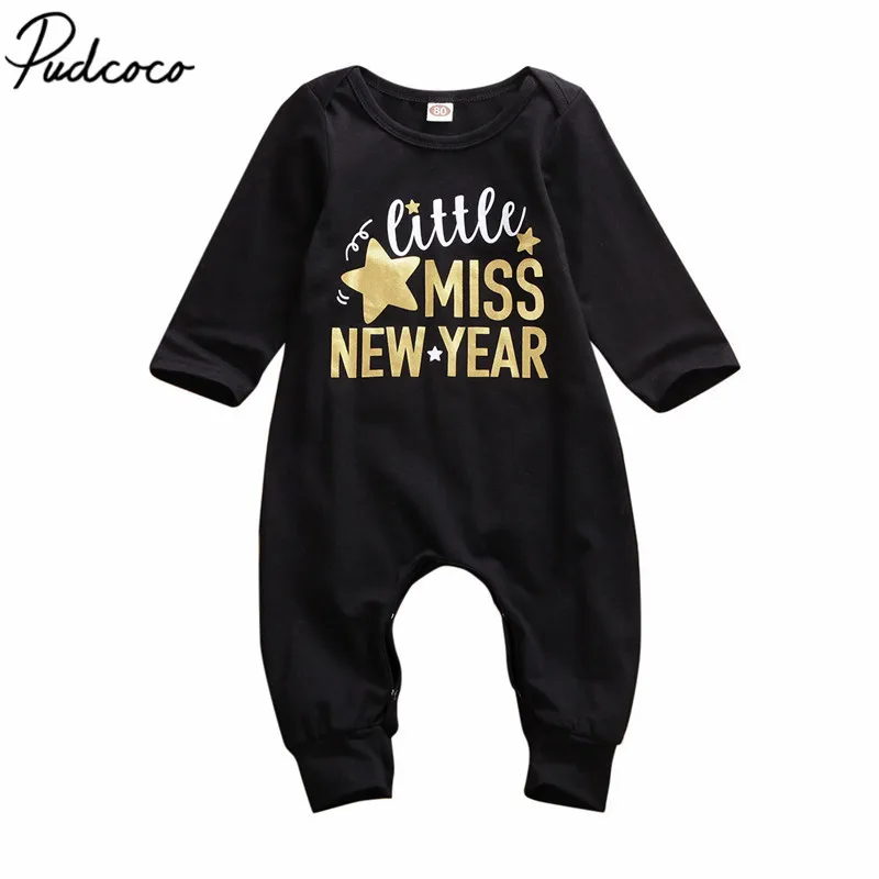Новогодний комбинезон для новорожденных девочек хлопковый с длинным рукавом