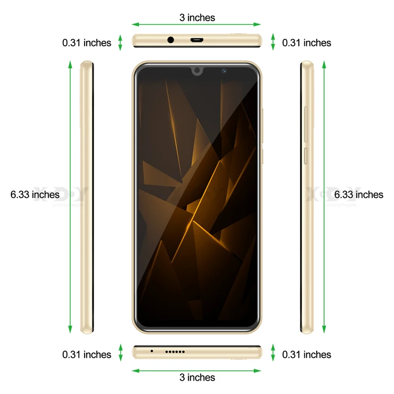 XGODY Mate X Смартфон Android 9.0 2 ГБ 16 6 дюймов Дешевый Мобильный Телефон MTK6580