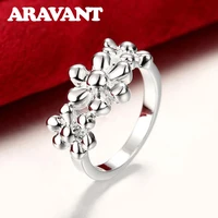 925 silver flowers ring for women wedding fashion jewelry gifts