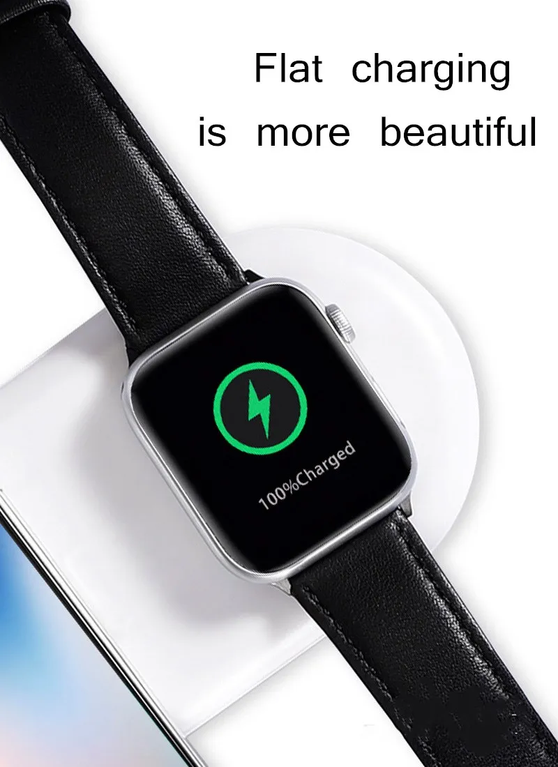 Беспроводное зарядное устройство Qi 2 в 1 для iPhone XS Max iWatch 10 Вт подставка зарядного