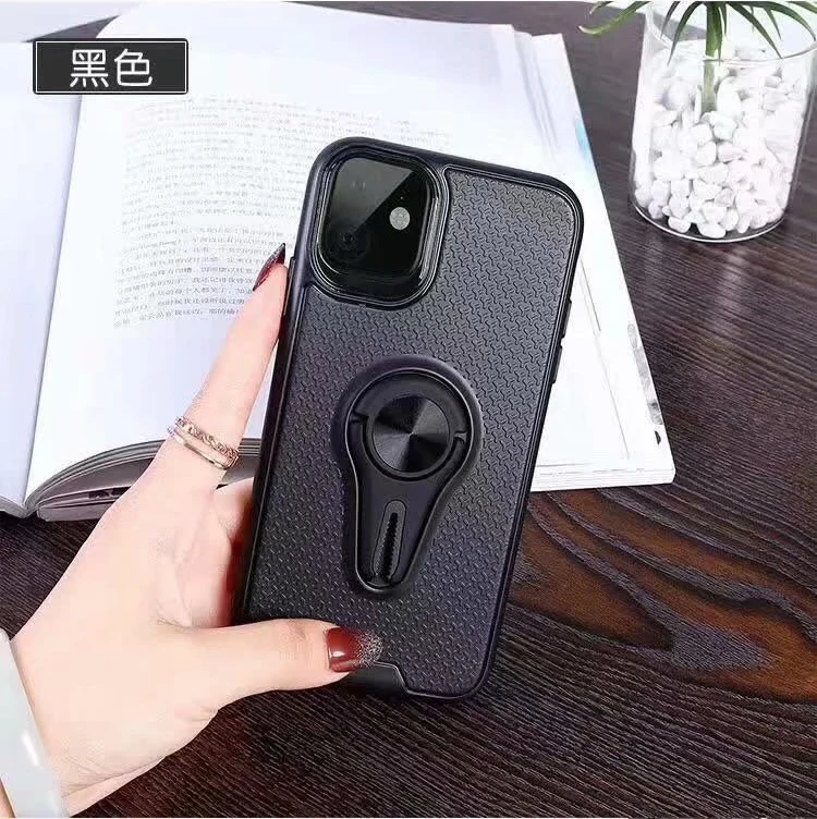 black Для Apple iphone 11 чехол мягкий силиконовый с подставкой противоударный матовый защитный чехол для iphone 11 Pro Max iphone 11 11pro - Цвет: black