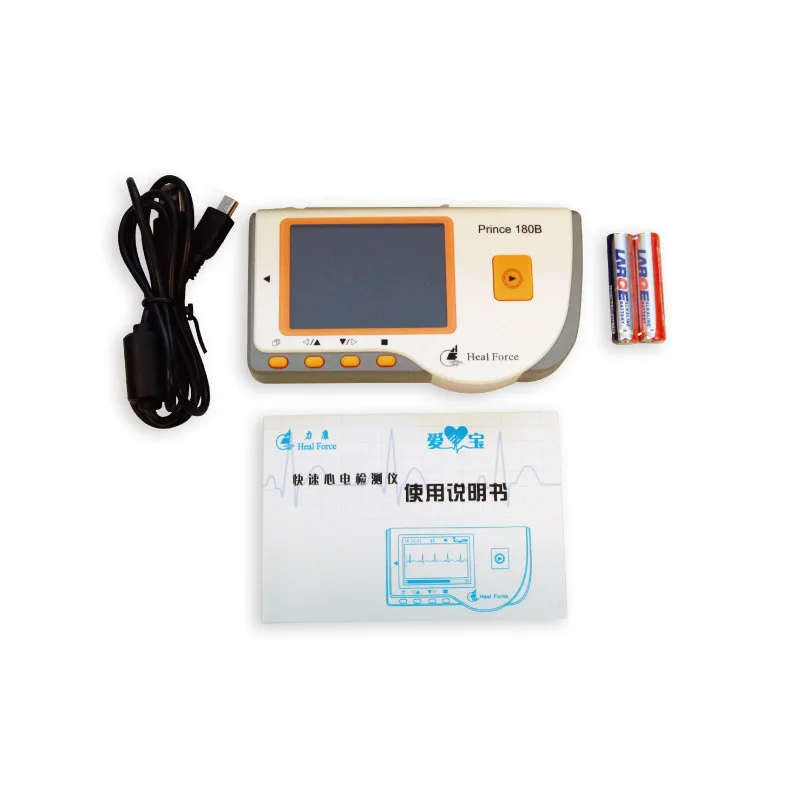with Adapter Портативный бытовой сердечный ЭКГ EKG Heal Force Prince 180B программное обеспечение USB ручной монитор сердца непрерывное измерение цветной экран - Цвет: with Adapter