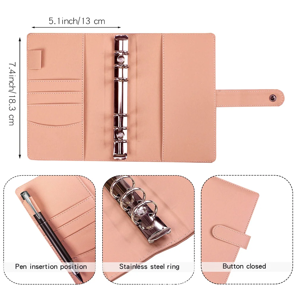 Папка на молнии A6 цветной блокнот Макарон из искусственной кожи с листьями