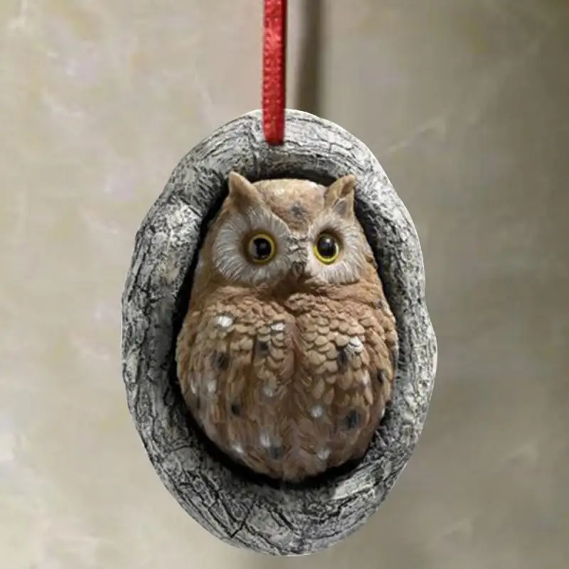 

Creative Cartoon Cute Owl Craft Fairy Garden Ornament Decoration Animal Tree Decor Crafts Outdoor Garden Pendant Decoration