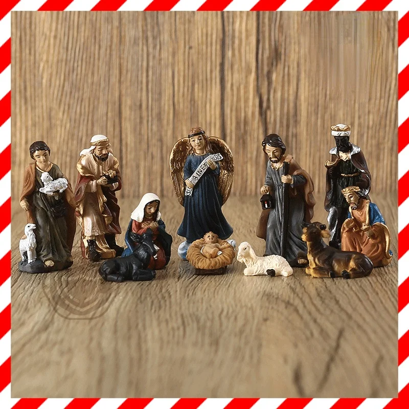 

11 шт./набор, декоративные католические настольные фигурки «Рождение Иисуса Христа»