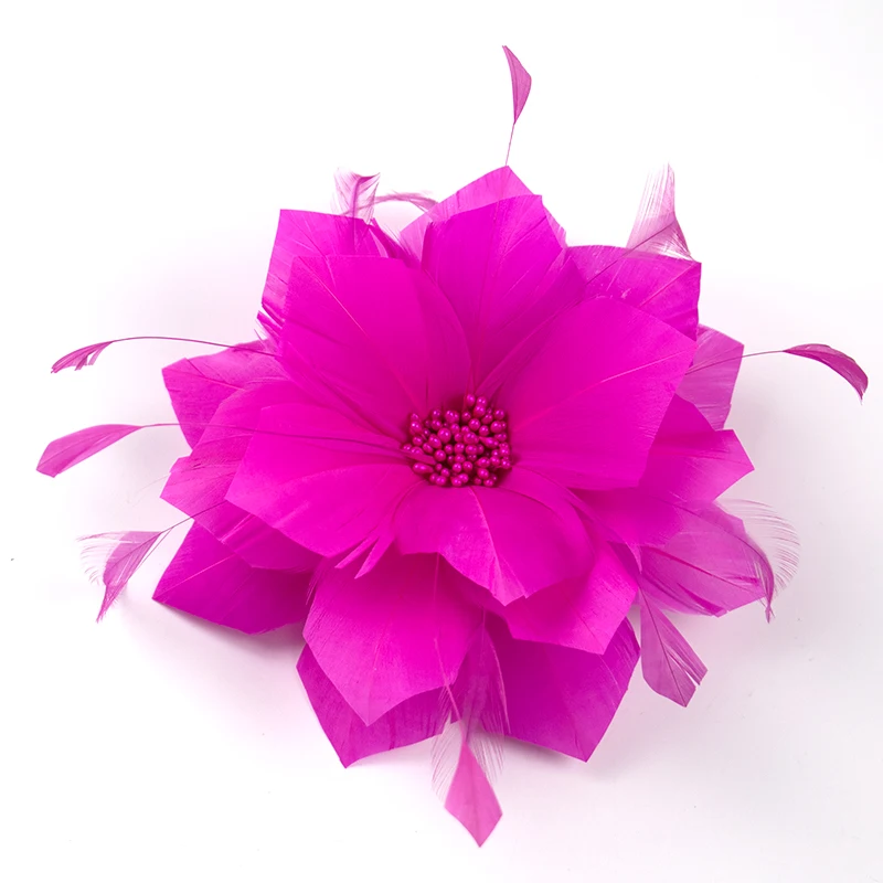 

Bridal Hair Hat Fascinators Flowers with Feather Headpiece / Special Occasion / Wedding /Evening Headpiece / Pins Clip plume