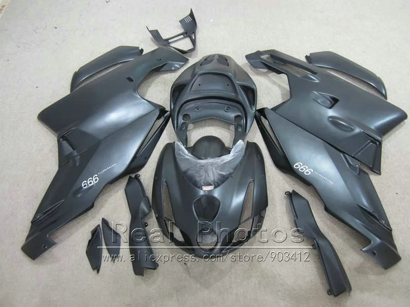 100% подходит для Ducati обтекатель 749 999 2003 2004 матовый черный мотоцикл Обтекатели
