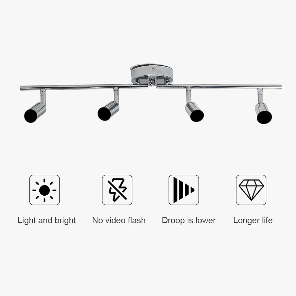 Rotatable Gu10 LED Ceiling Track Light Angle Adjustable Showcase Lamp Cabinet Lighting 1 Head/2 Heads/3 Heads/4 Heads | Освещение