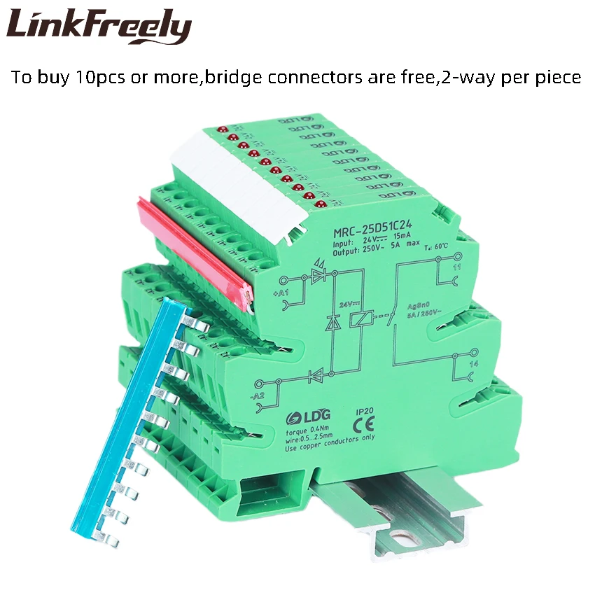 

MRC-25D51C24 10pcs Mini LED PLC Board Relay 24VDC Coil 1NO Electromagnetic Contact Electric Voltage Relay Smart Home Control