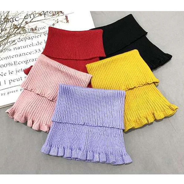 

Women Knitted Turtleneck Warm Knitted Mock False Collar Fashion High Collar SWD889