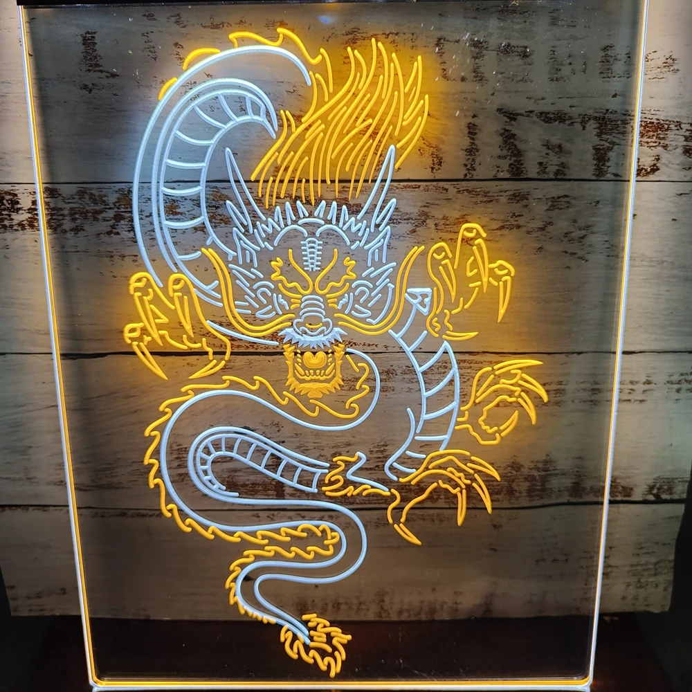 Китайский дисплей Dragon Room двухцветный светодиодный неоновый знак-1S001 | Дом и сад