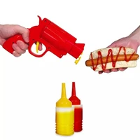 revolver gun seasoning jar original plastic sauce bottle condiment dispenser ketchup mustard sauce bottle kitchen cooking tools