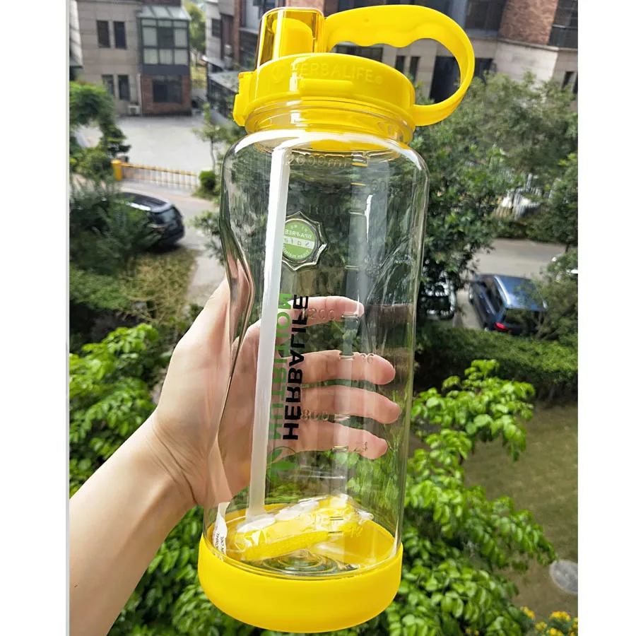 New arrival Low price Promotion 1000ml 2000ml leakproof Herbalife Nutrition silicone bottom plastic Straw Sports water Bottle | Дом и сад