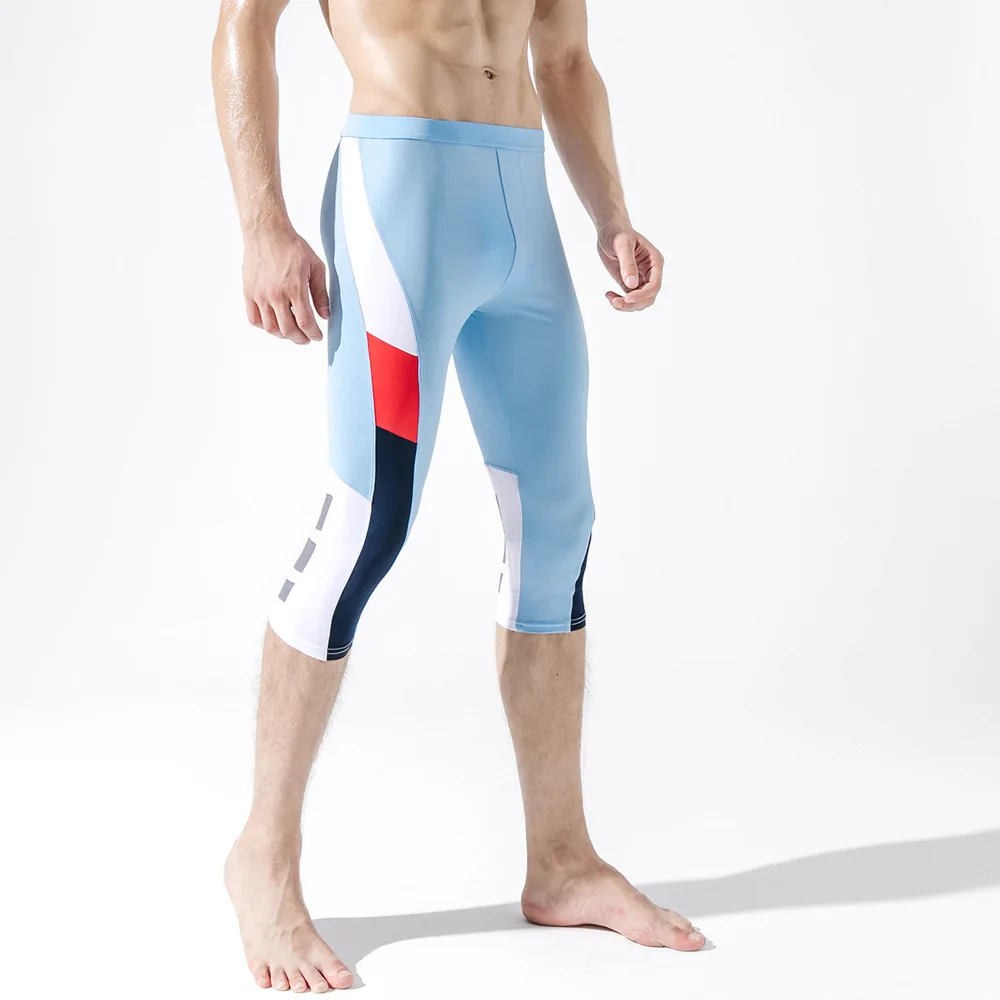 Sexy Patchwork Short Compression Pants Men Gym Sport Running Tights Mens Leggings Workout Exercise Training Male Leggins For Man | Спорт и