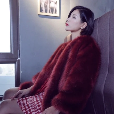 

Top Style High-end New Fashion Women Faux Fur Coat 18S1 high quality
