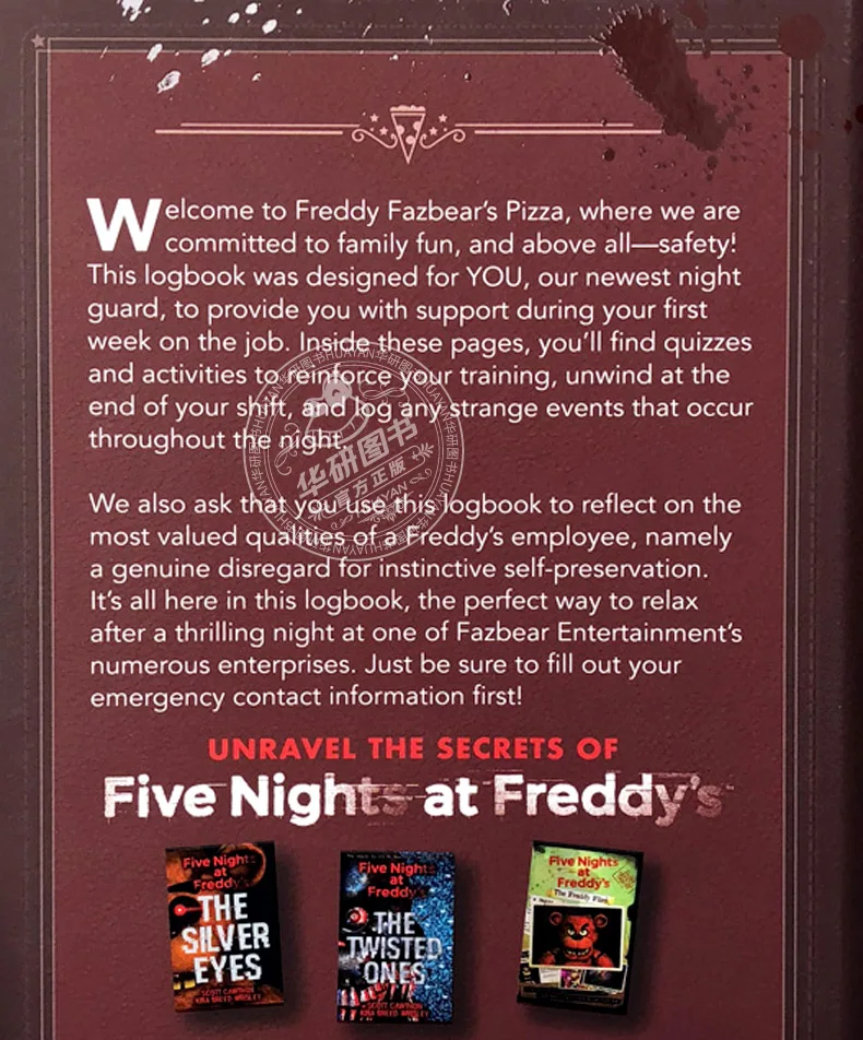 

Five Nights Survival Logbook FNAF Art Books Scholastic Original English Book
