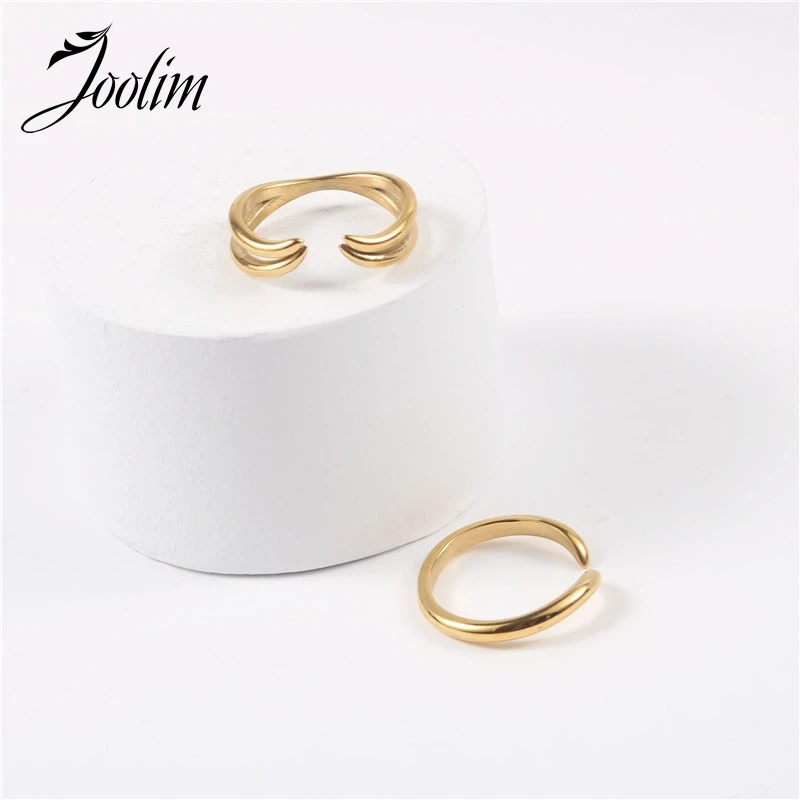 

Joolim High End PVD French Symple Smooth Croissant Rings for Women Stainless Steel Jewelry Wholesale