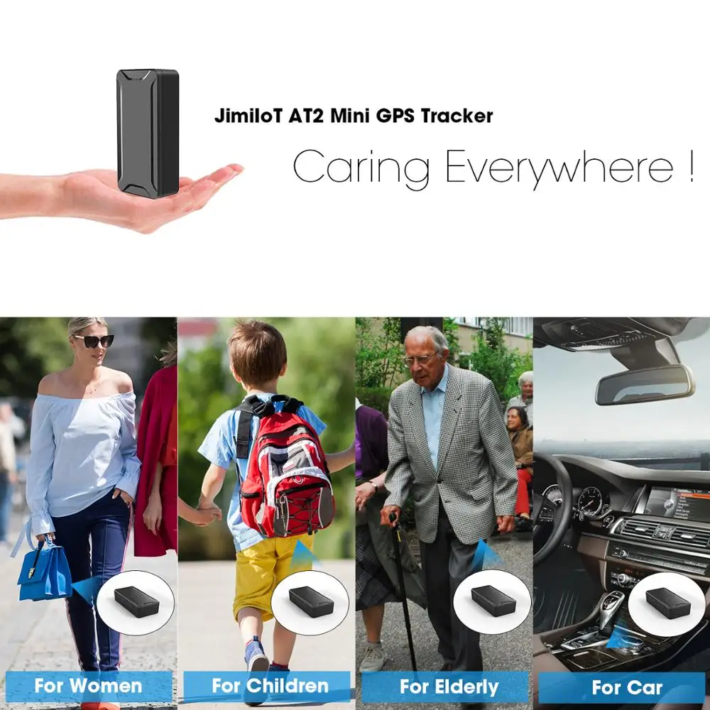 Мини GPS-локатор JIMI AT2 Противоугонный GSM Wi-Fi-трекер с голосовым мониторингом