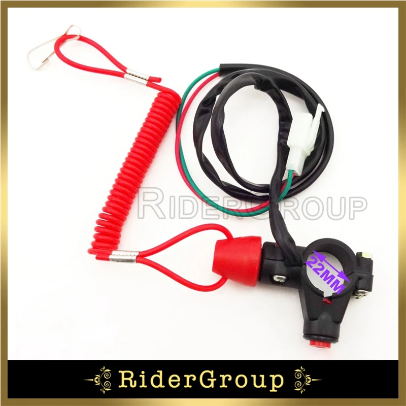 Red Tether Safety Engine Stop Kill Switch Push Button For Minimoto Dirt ATV Motorcycle Quads Pocket Bike Parts | Автомобили и