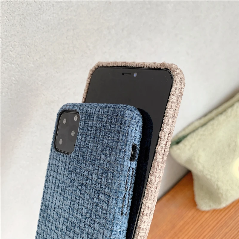 Зимний клетчатый плюшевый чехол для телефона Iphone 11 11pro X Xs 7plus 8 Xr Max 6 6s plus