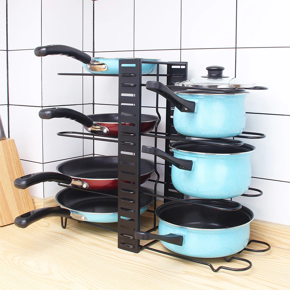 

1pc Multi-Layer Folding Pan Pot Cover Lid Rack Stand Spoon Holder Stove Organizer Storage Soup Spoon Rests Creative Kitchen Tool