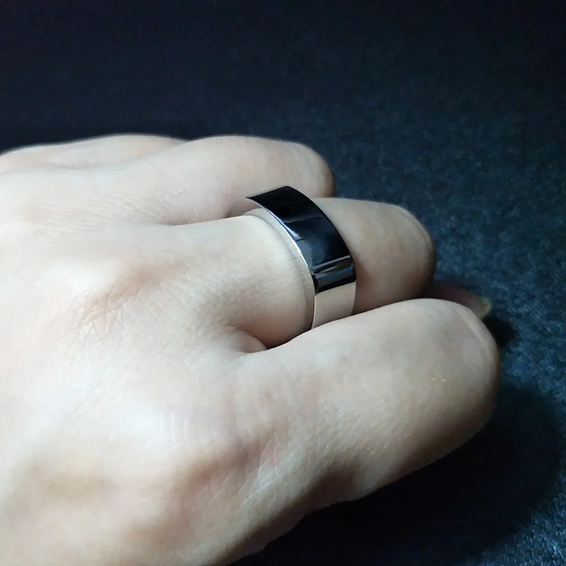 Простые квадратные кольца для мужчин и женщин индивидуальность ювелирная пломба