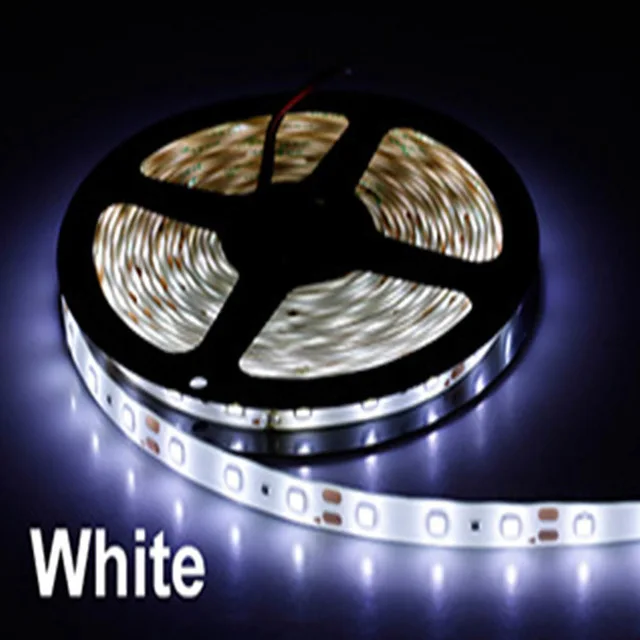WhIte 5 м Светодиодная лента 12 В Водонепроницаемая RGB Светодиодная лента светильник 2835SMD гибкая светодиодная лента лампа для ТВ фоновый светильник ing украшение дома - Испускаемый цвет: WhIte
