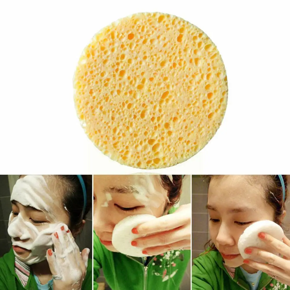 Спонж целлюлозный для ухода за лицом 5 шт. натуральная древесная масса | Красота и