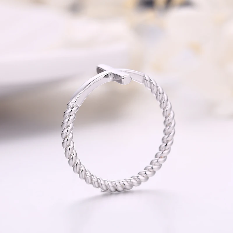 Женское кольцо с крестом PHOEBEJEWEL серебряное для свадьбы помолвки выпускного