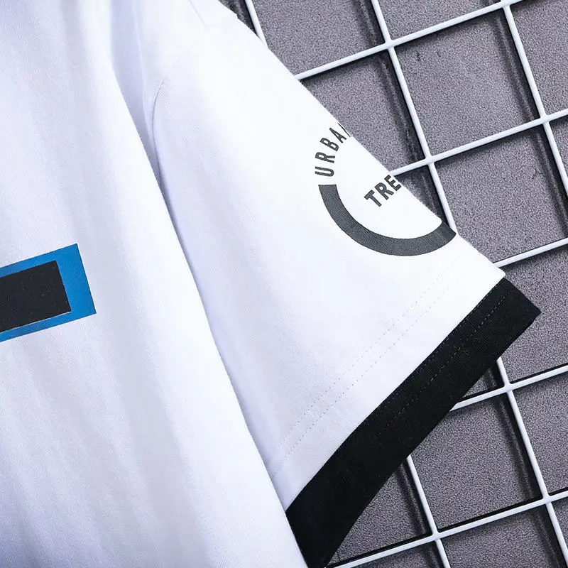 

Summer Short Sleeve T-shirt Male Harajuku Printing Trend T Shirt Loose Casual Streetwear clothing Men's Cotton Hip Hop Tops Tee