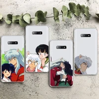 anime inuyasha sesshoumaru higurashi kagome phone case transparent for samsung a 21s 50 71 s 8 9 20 20fe note 10 20 ultra plus