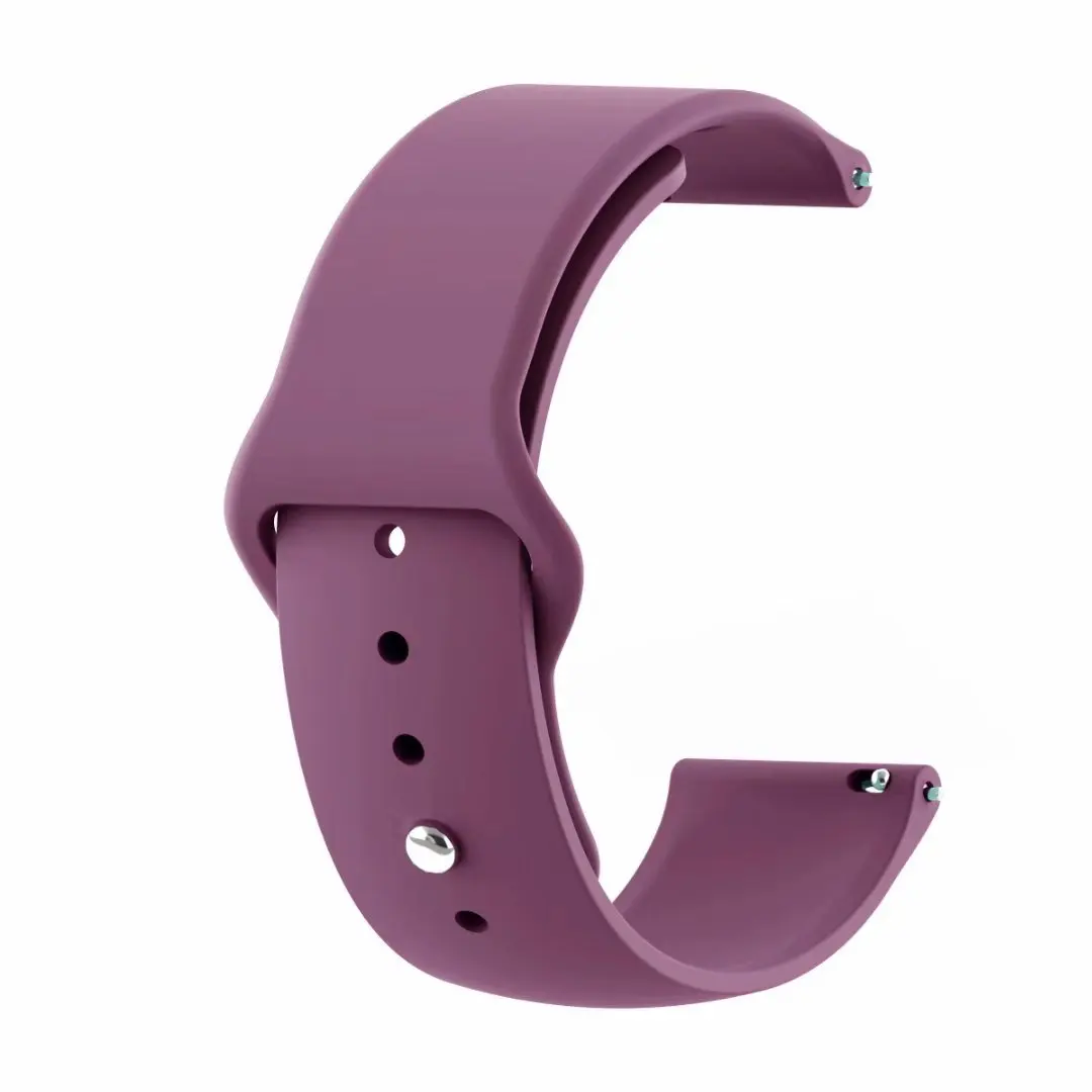 22 мм 20 мм для samsung Galaxy active 2 42 46 s2 S3 live Ticwatch S S2 E pro спортивный ремешок amazfit 3 2s 1 GTR GTS bip силиконовый ремешок - Цвет ремешка: purple
