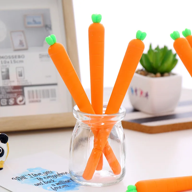 Lovely Kawii Carrot Gel Pen 0.5mm Black Ink Cute Orange Creative Stationary Office School Writing Supplies | Канцтовары для офиса