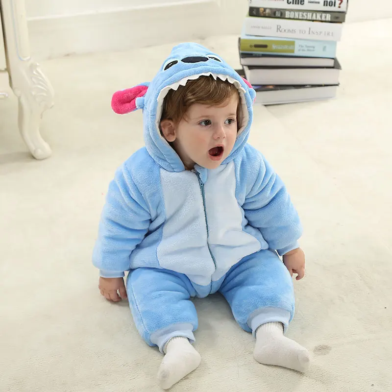 Новорожденный Младенец в виде персонажа Блю ститча Пижамы для девочек и