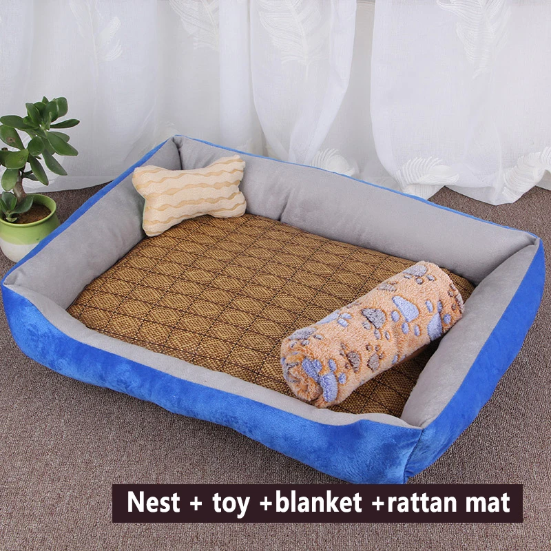 

Summer Pet Bed Dog Nest Bone Toys Blanket Dog Beds for Medium Dogs Bed with Pillow Soft Breathable Whole Washable Non-slip
