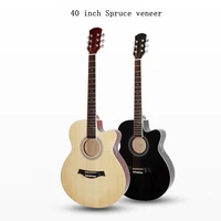 real veneer 40 inch 21fret and 6 strings spruce folk guitar instrument gift for beginners