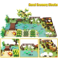 moc farm building blocks city flower tree plant animal bricks accessories compatible baseplate friends bloques diy toys for kids
