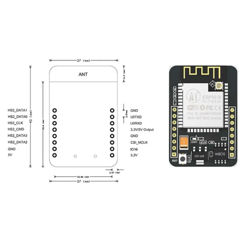 Новый ESP32-CAM WiFi + Bluetooth макетная плата беспроводной модуль поддерживает камеру OV2640
