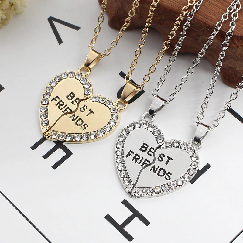 2 шт./компл. Тай Чи ожерелье лучших друзей для Для женщин сердце головоломки Корона Цепочки и ожерелья s для пары любовь дружба навсегда Bff ювелирные изделия
