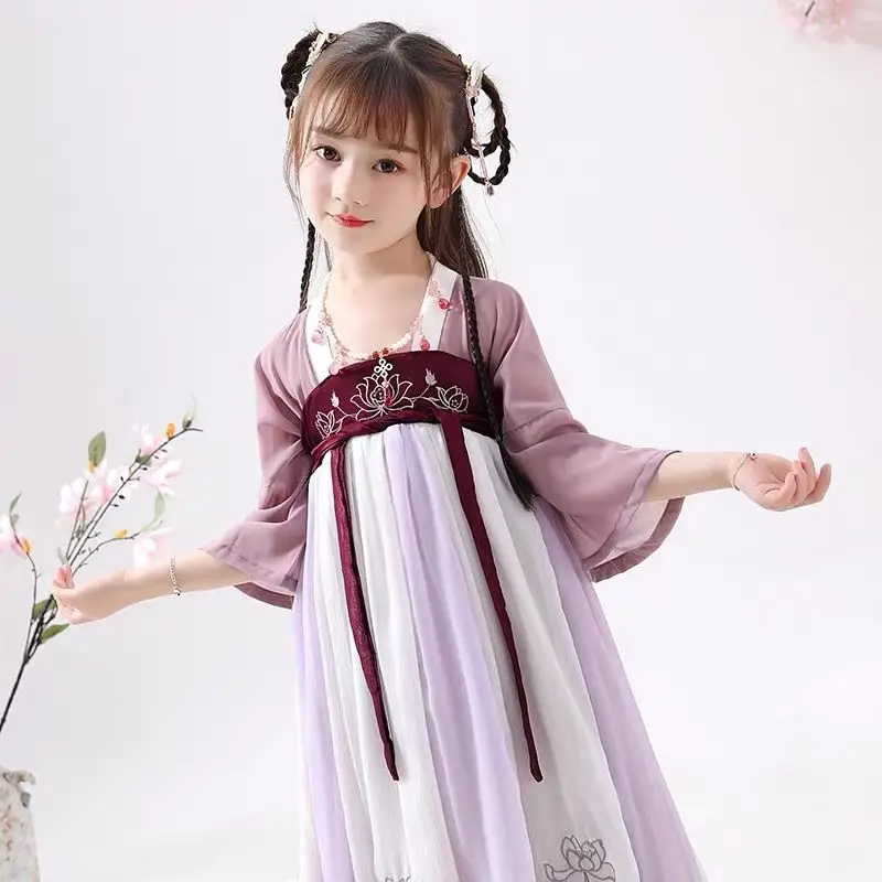 Традиционный костюм ханьфу для девочек старинного китайского фестиваля детское