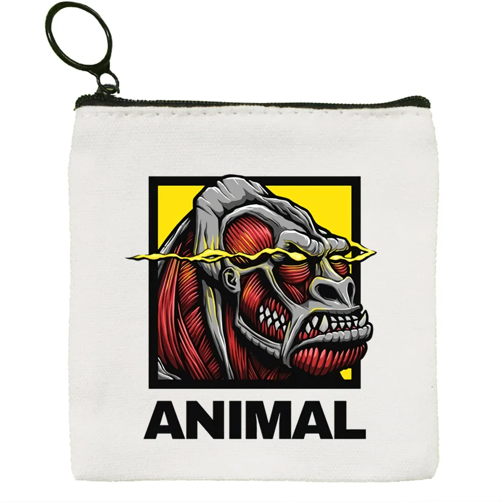 

Attack on Titan Cute Mini Coin Purse Canvas Student Wallet Coin Case Zipper Hand Female Key Case