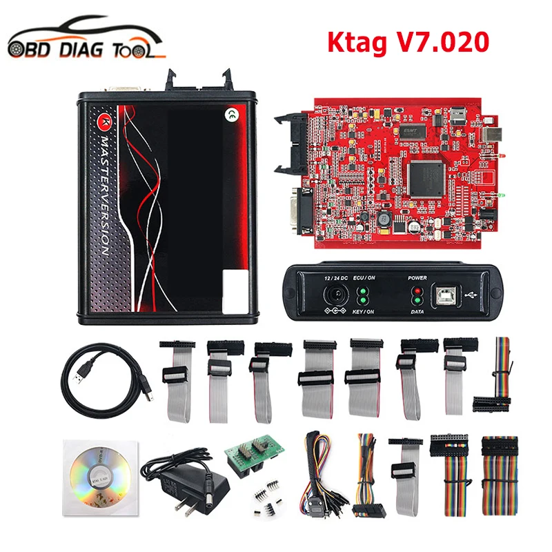 Топ ЕС красный Ktag 7 020 SW 2 25 с CPT кабелем ECU Программатор инструмент K-tag чип для